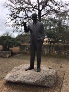 Photo of a statue of President Lyndon B Johnson.