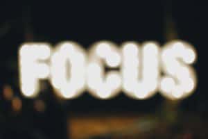 Unfocused "focus" sign.