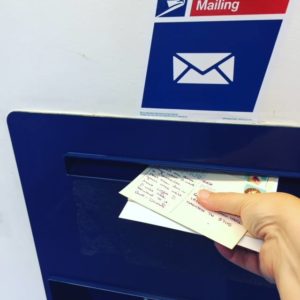 postcards and mailbox
