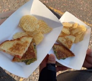 Grilled cheese sandwiches.