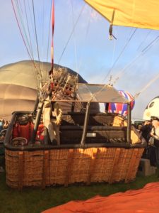 Large hot air balloon basket, also called a gondola.